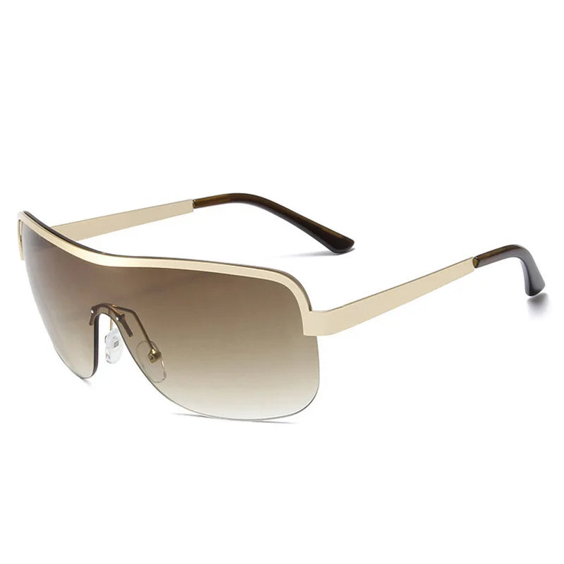 Half Frame Retro Sunglasses - Women's Windproof Street Style Eyewear