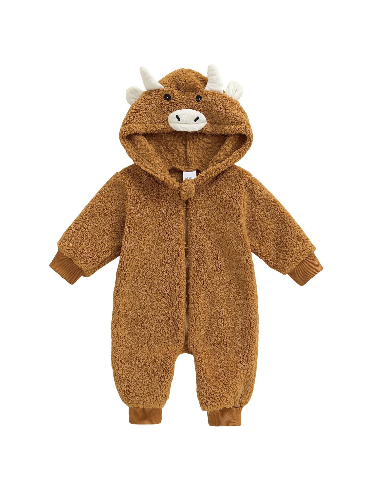 Baby Halloween Plush Hooded Jumpsuit (0-12M)