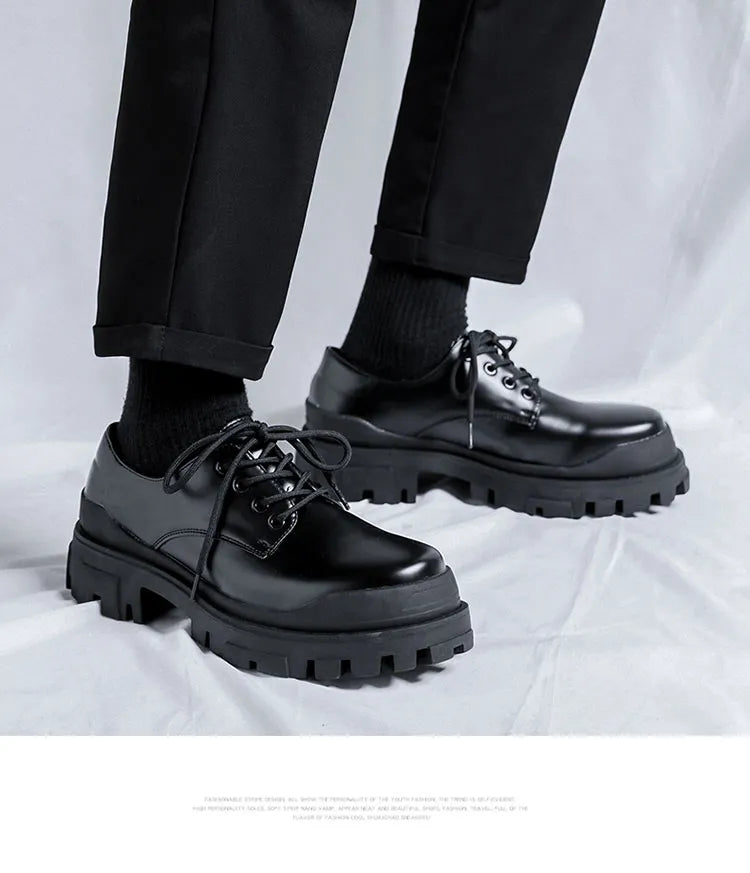 Men's Patent Leather Lace-Up Shoes