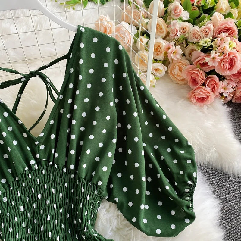 Women's V-Neck Floral Print Jumpsuit - Dolman Sleeves Wide Leg Trousers