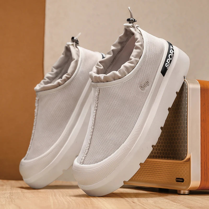 Men's Platform Vulcanized Slip-On Sneakers - Comfortable Running Tennis Shoes