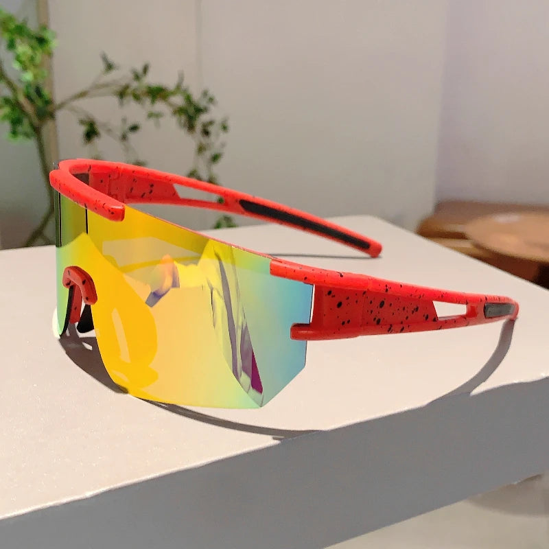 Men's Wrapped Round Mirror Outdoor Cycling Anti-UV Sunglasses