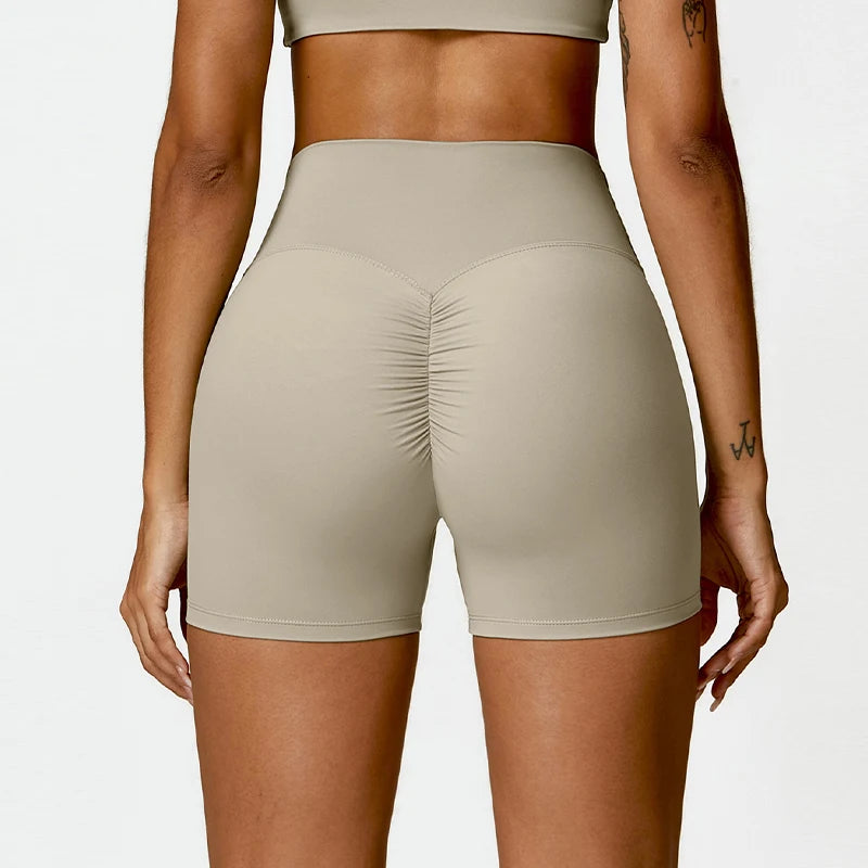 Women's Buttock Lift Scrunch Yoga Gym Leggings Cycling Slim Fit Workout  High Waist Sports Shorts