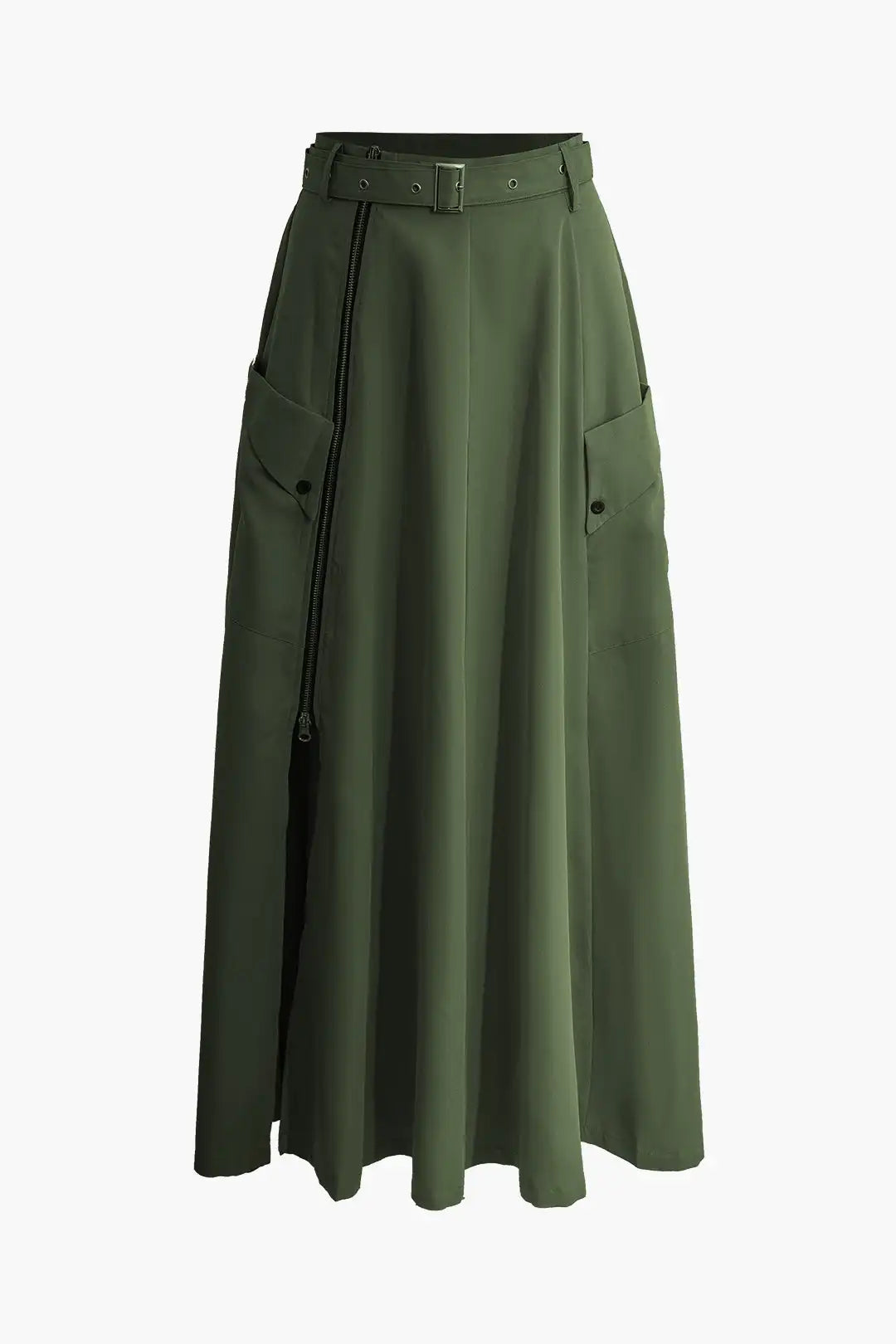 Women's Sleeveless Slit Two Piece Set - High Waist Long Skirt and Vest Bra