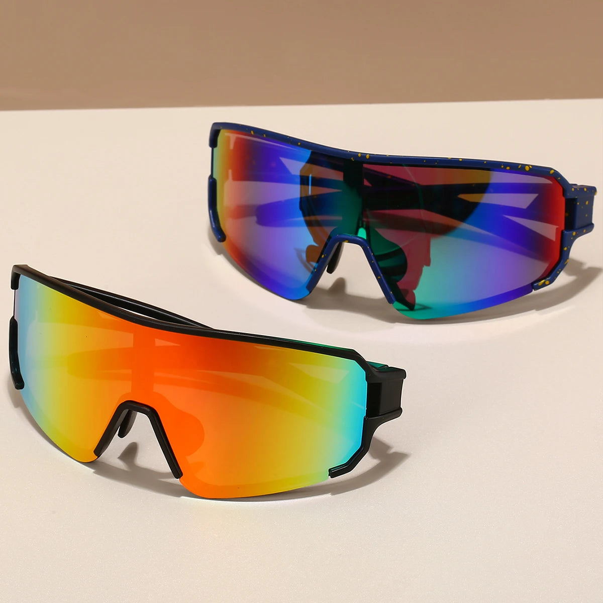 Men's Oversized Sports Goggle Punk Mirror Outdoor Fishing Sunglasses Trendy Windproof Anti-UV Cycling Shades