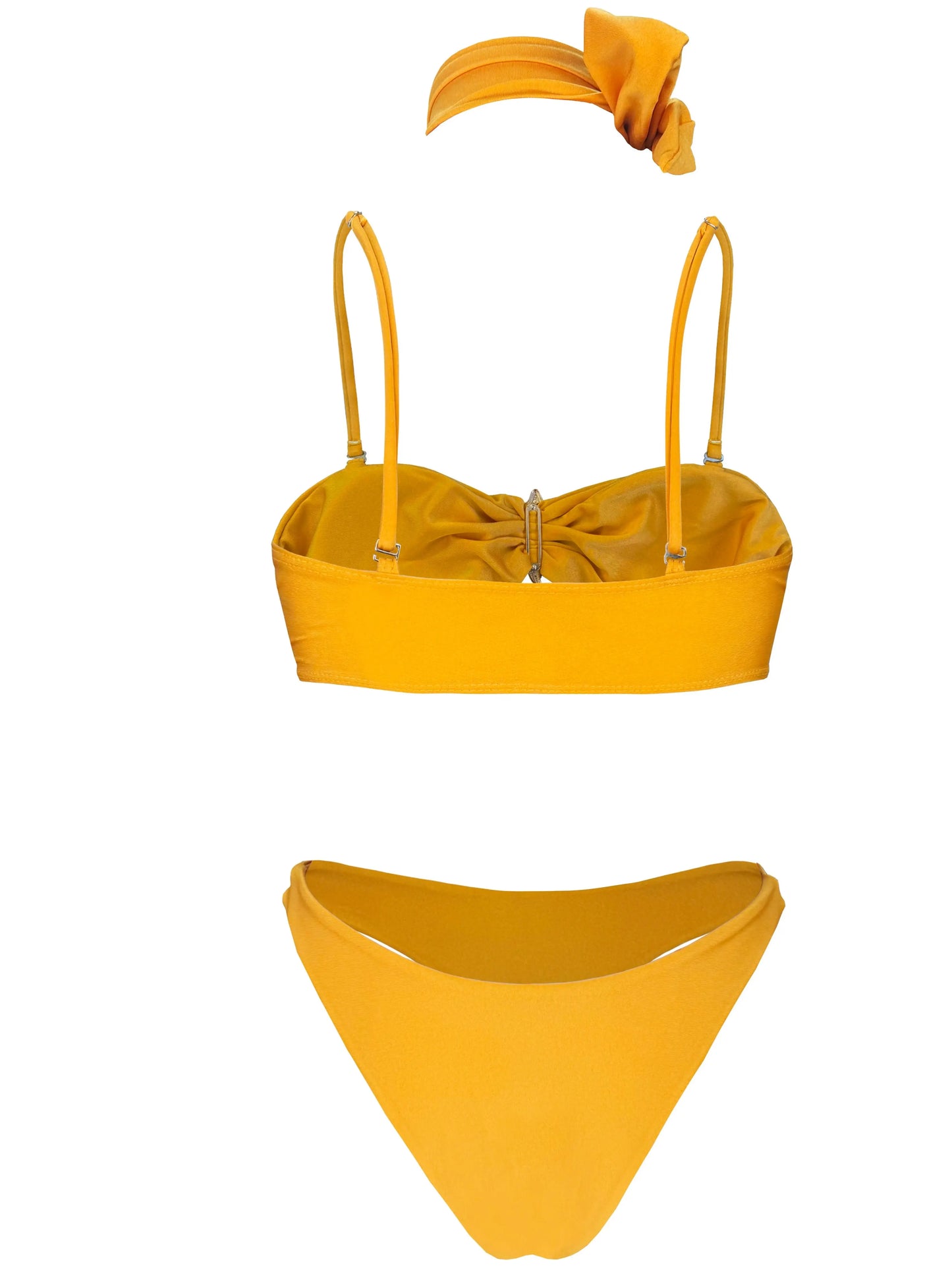 3-Piece Halter Bikini Set with A-Line Skirt Cover-Up