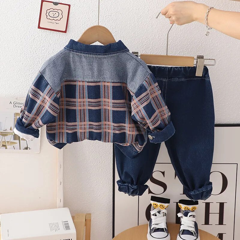 Boy's 3PCS Denim Jeans Set