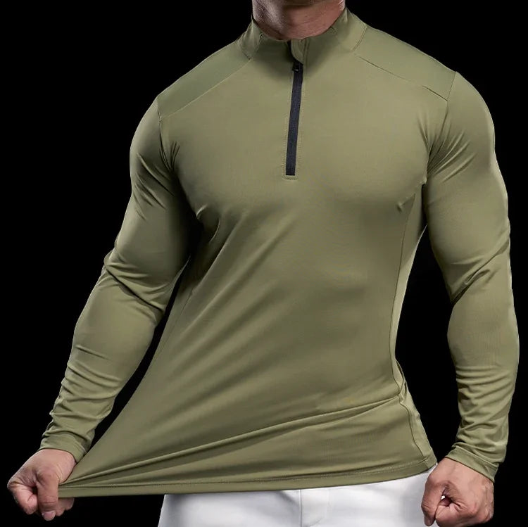Men's Compression Long Sleeve Workout Gym Running Quick Dry Comfort Sports Bodybuilding Training T-Shirt