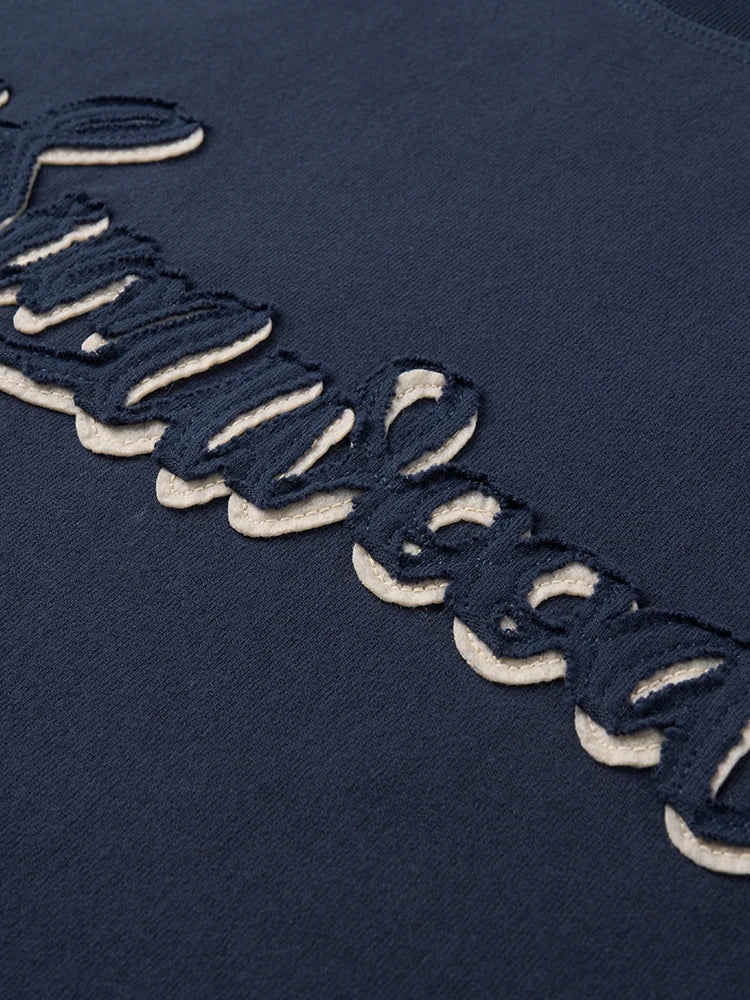Men's Short Length Super Loose Cotton T-Shirt with Letter Print
