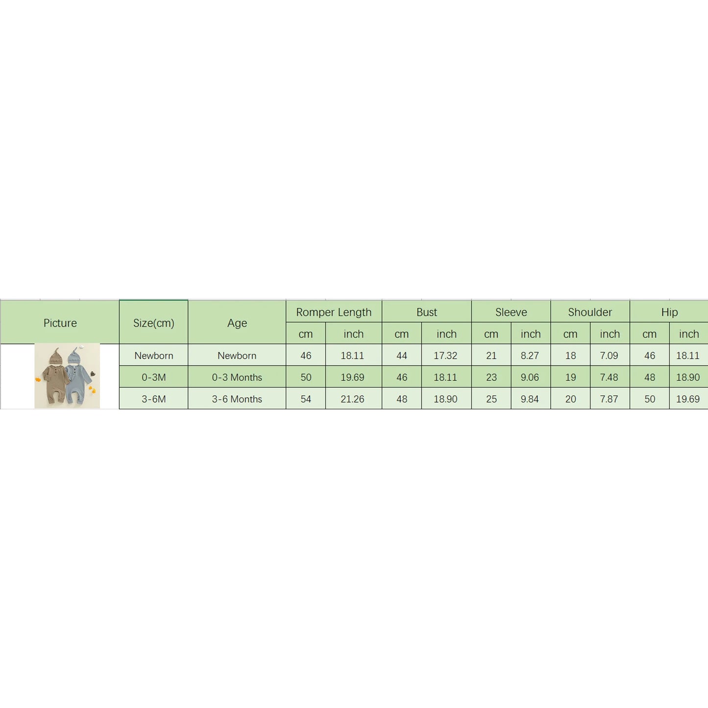 Newborn Baby Fall Winter Romper - Long Sleeve Solid Jumpsuit with Hat (0-6M)