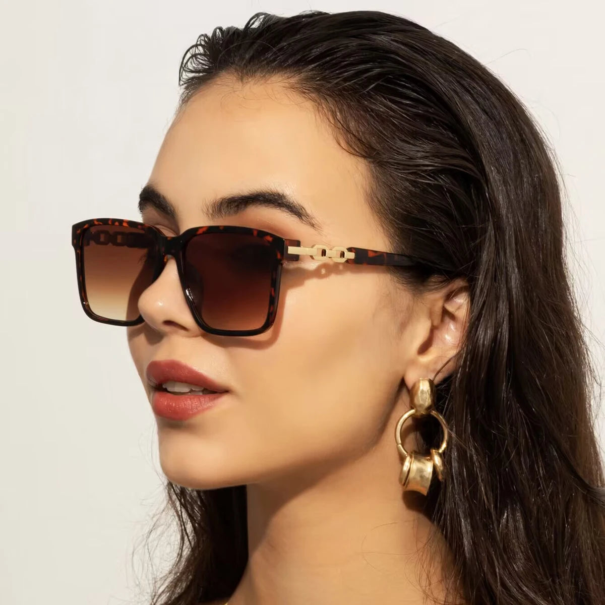 Pink Square Sunglasses - Small Full Frame Gradient Lens Vintage UV400 Women's Eyewear