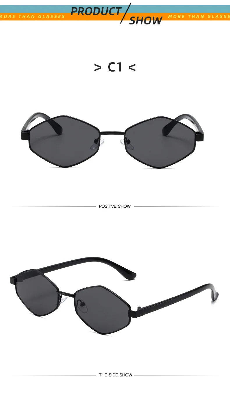 Polygonal Sunglasses - Retro Metal Frame UV400 Protection for Men & Women