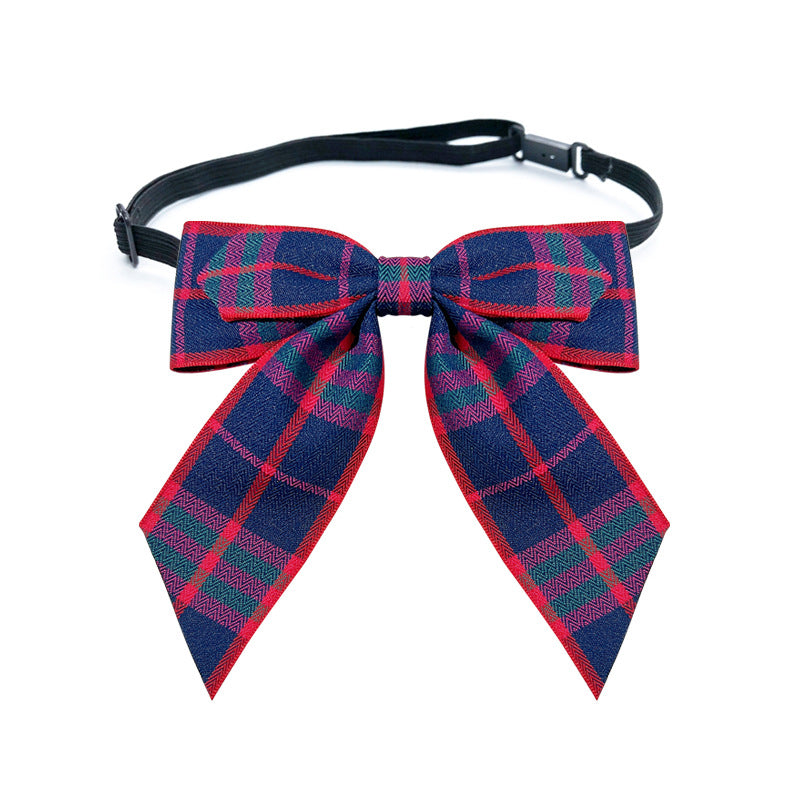 Fabric Plaid Bow Tie Brooch - Vintage British Style Corsage Accessory