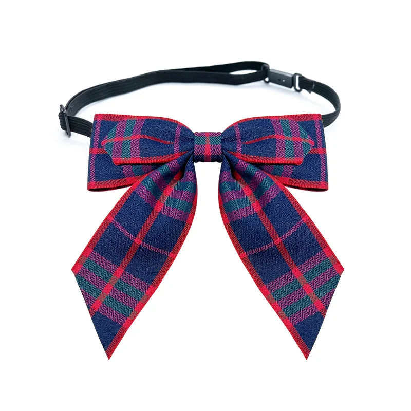 Fabric Plaid Bow Tie Brooch - Vintage British Style Corsage Accessory