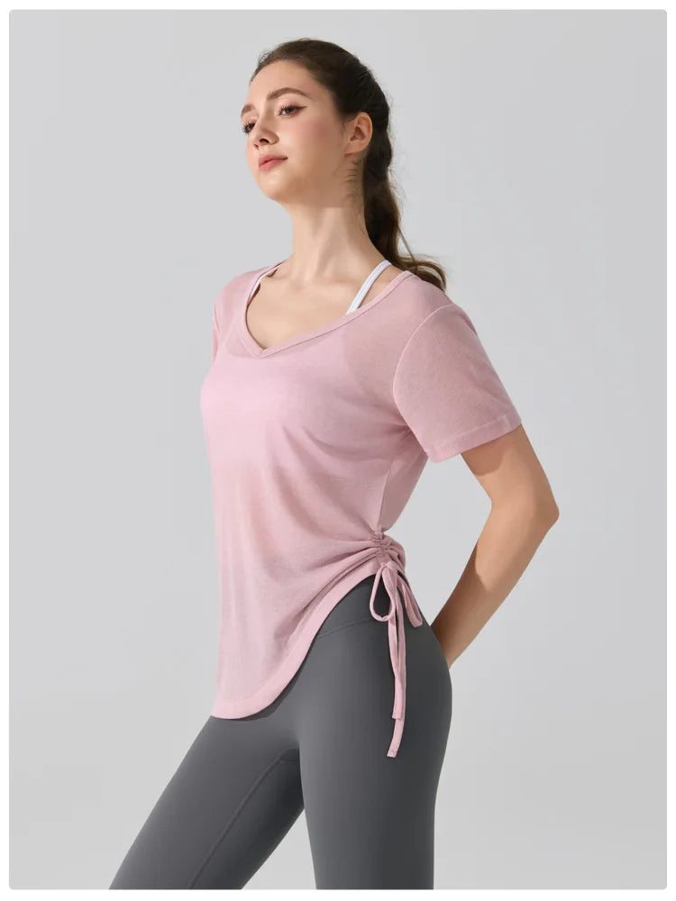 Women's Short Sleeve Yoga T-Shirt - Breathable Quick Dry Workout Top