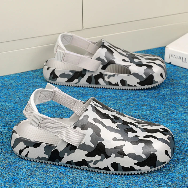 Men's Summer Slippers Sandals Camouflage Clogs Beach Slippers Flip Flop Casual Slides