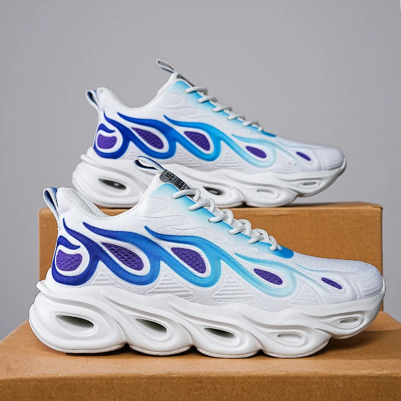 Men's Casual Sneakers Breathable Sports Light Running Tennis Sneaker Lace Up Platform Trainers Shoes