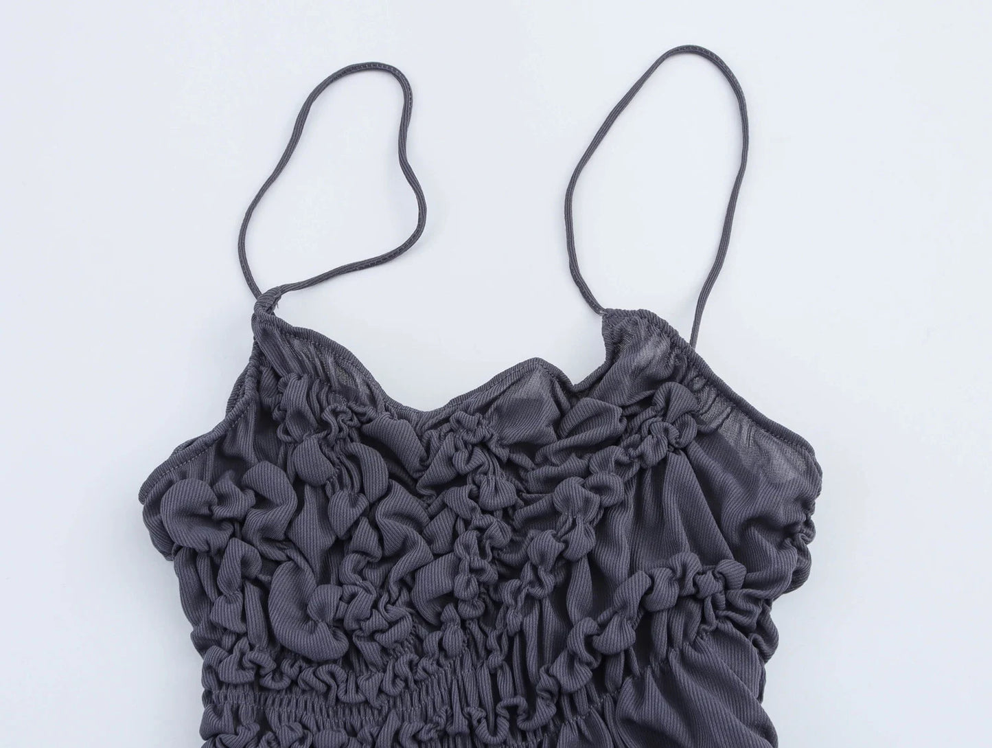 Women's Asymmetric Pleated Camisole Dress Long Skirt With A Cinched Waist