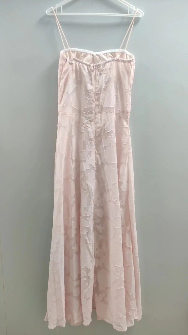 Women's See Through Spaghetti Maxi Plunge Off Shoulder Floral Mesh Patchwork Long Dress