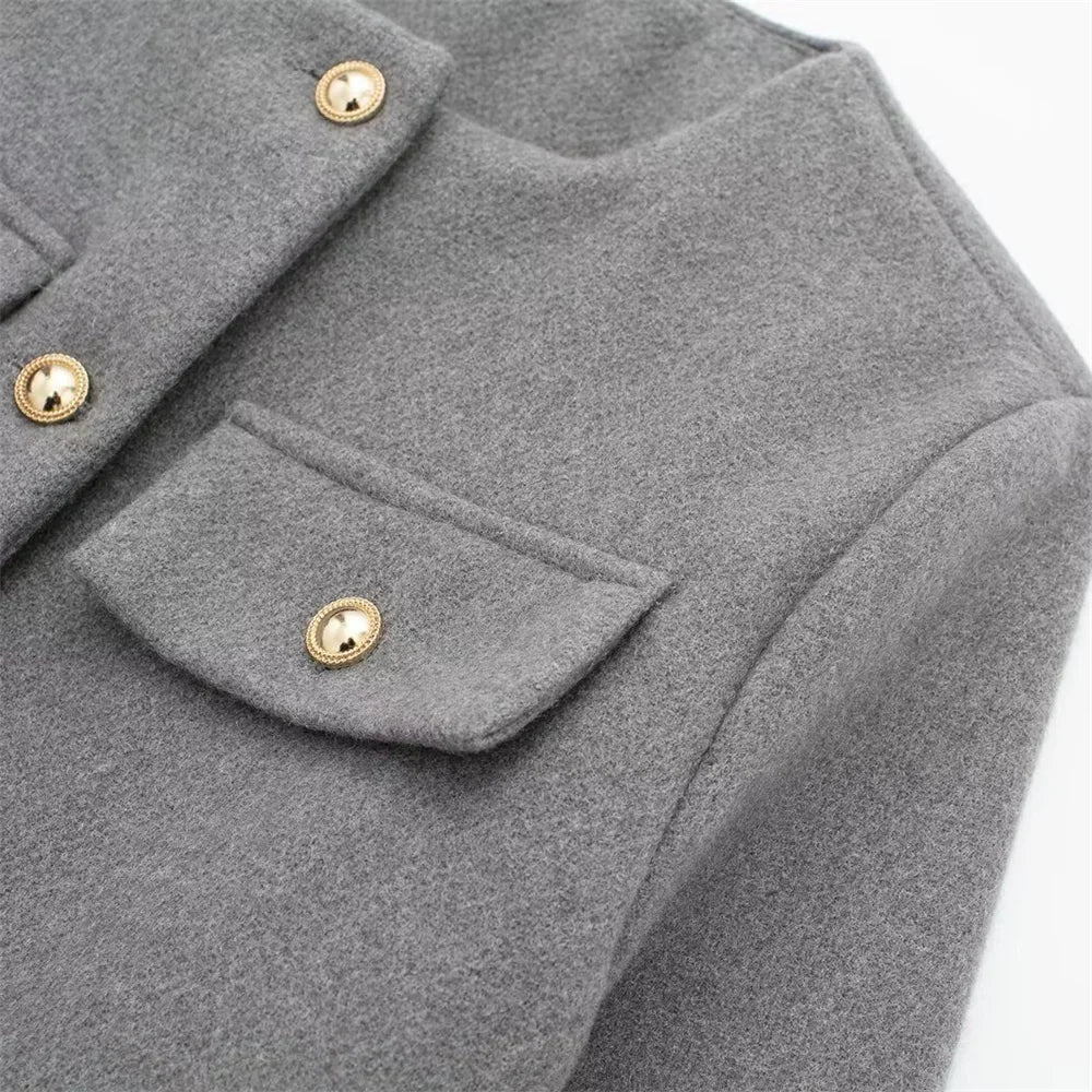 Women's Casual Temperament Flip Short Jacket