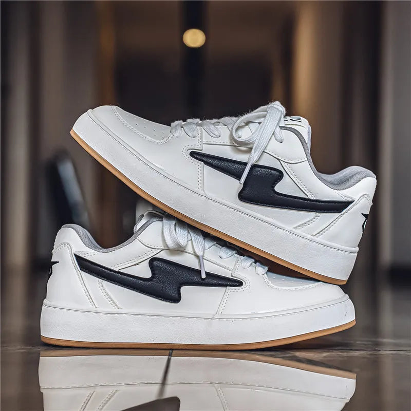 Men's Casual Sneakers Lightning Design Platform Skateboard Shoes Tennis Sports Shoes Outdoor Comfortable Vulcanized Sneakers