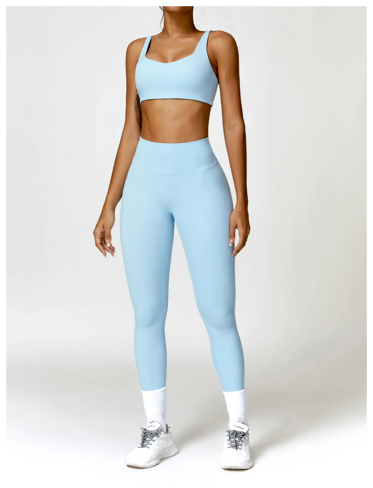 Women's 2 Pcs Yoga  Workout Sportswear Tracksuit Running Fitness Leggings Gym Set