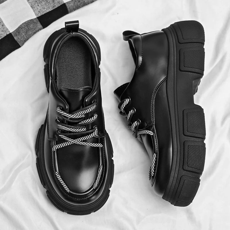 Men's Platform Leather Thick Sole British Shoes