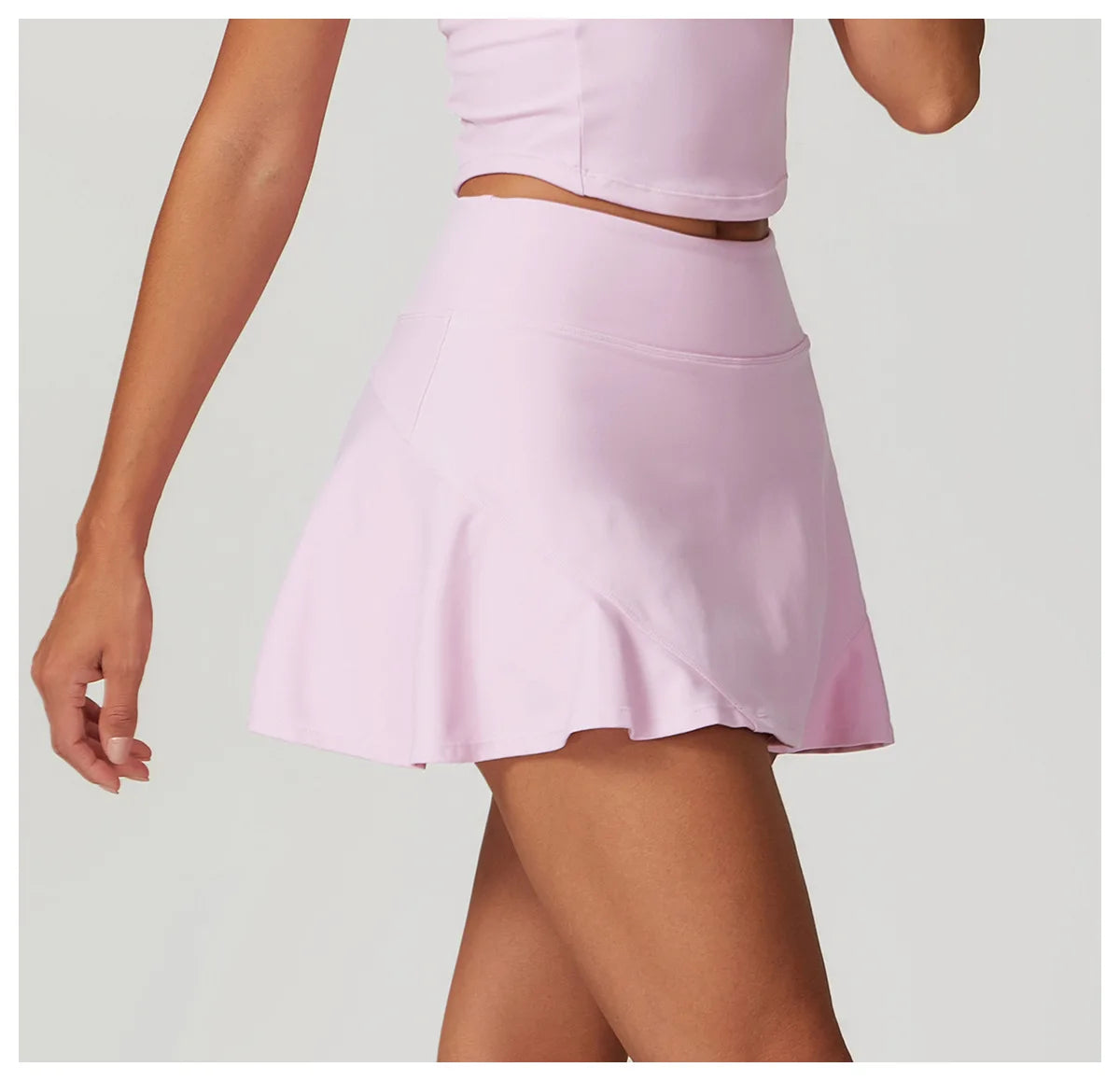 High Waist Sports Skirt - Quick Dry Yoga Skirt with Lined Shorts