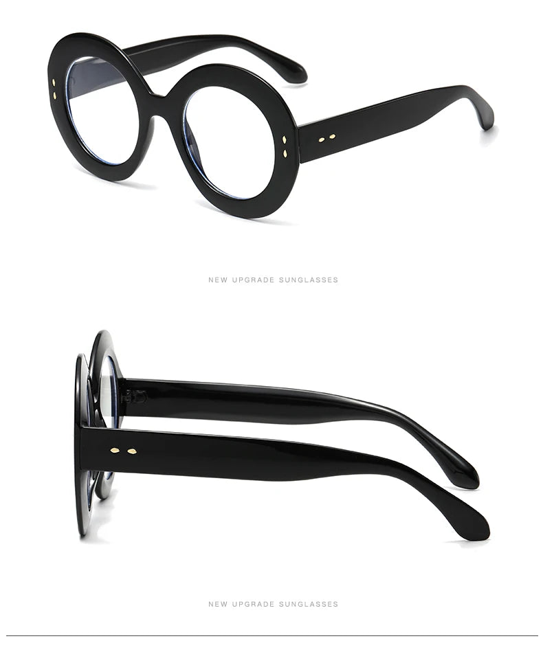 Vintage Oval Fashion Glasses Frame - Women's Retro Anti-Blue Light Eyewear Optical Frames