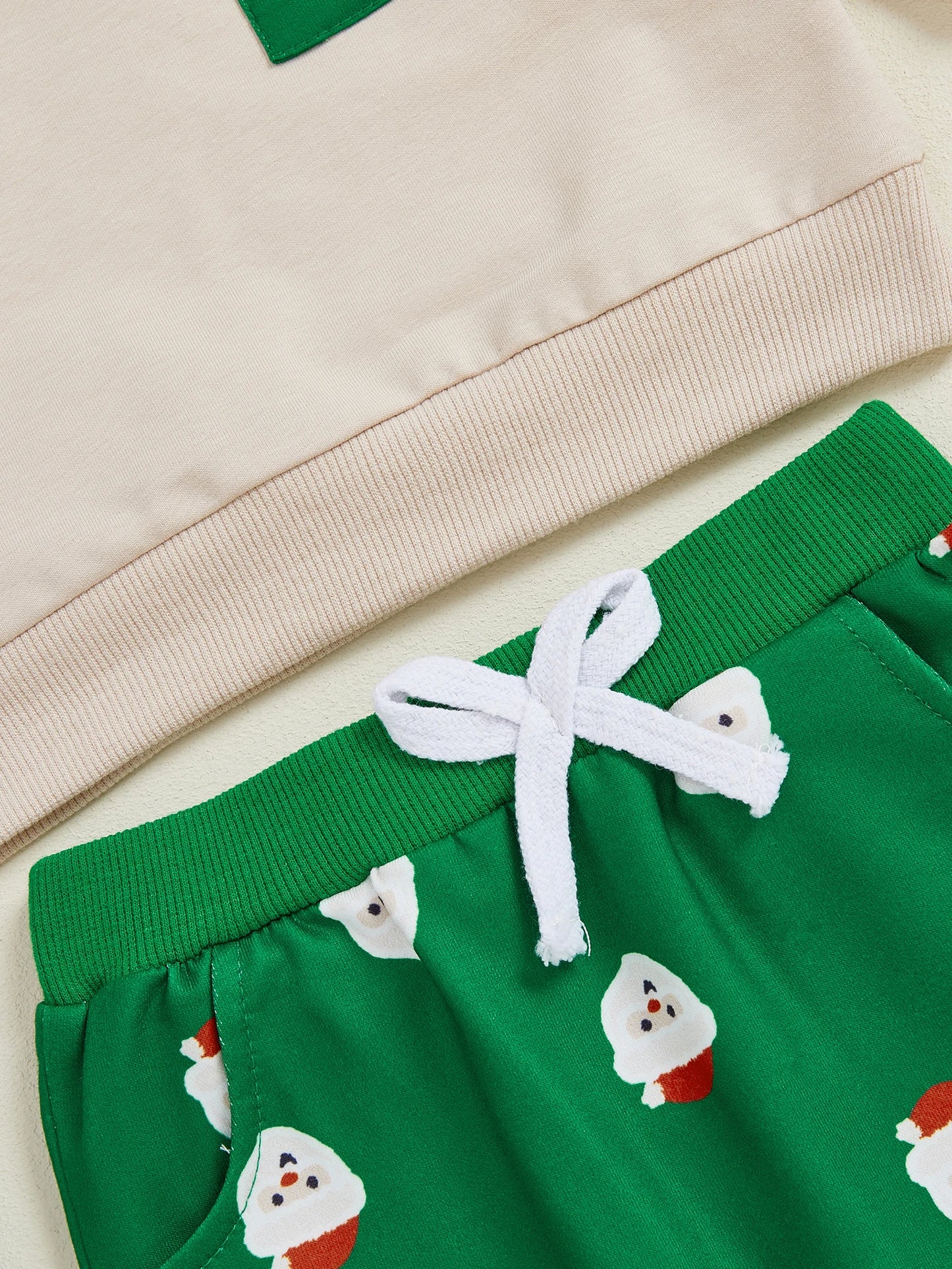 Baby Boys Christmas Gingerbread Outfit Set - Long Sleeve O-Neck Top & Drawstring Pants (0-3Y)