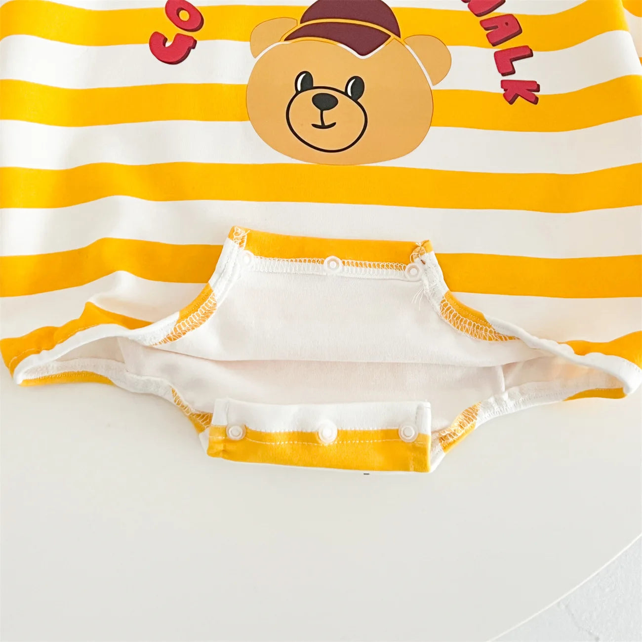 Baby's 100% Cotton Yellow Striped Bodysuit Outfit