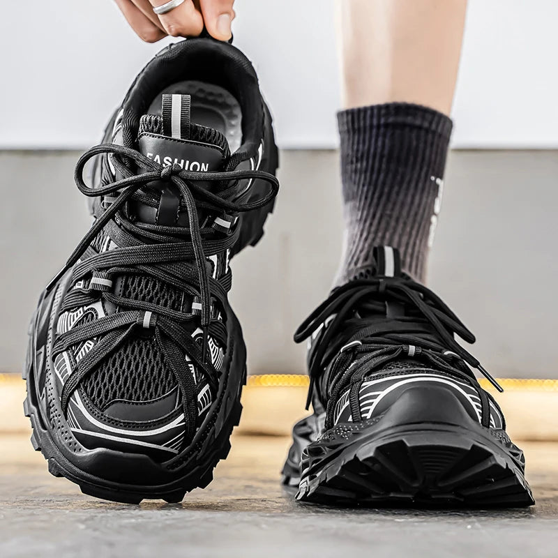 Men's Platform Strap Design Sneakers - High-Quality Sports Shoes