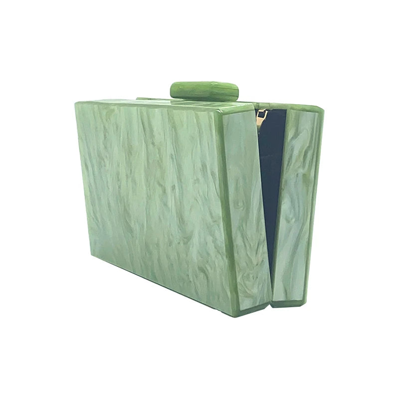 Women's Green Acrylic Crossbody Bag - Luxury Designer Clutch Shoulder Bag