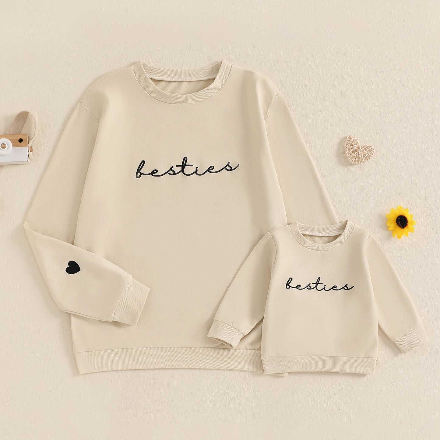 Family Matching Letter Print Pullover - Autumn Long Sleeve Crew Neck Tops