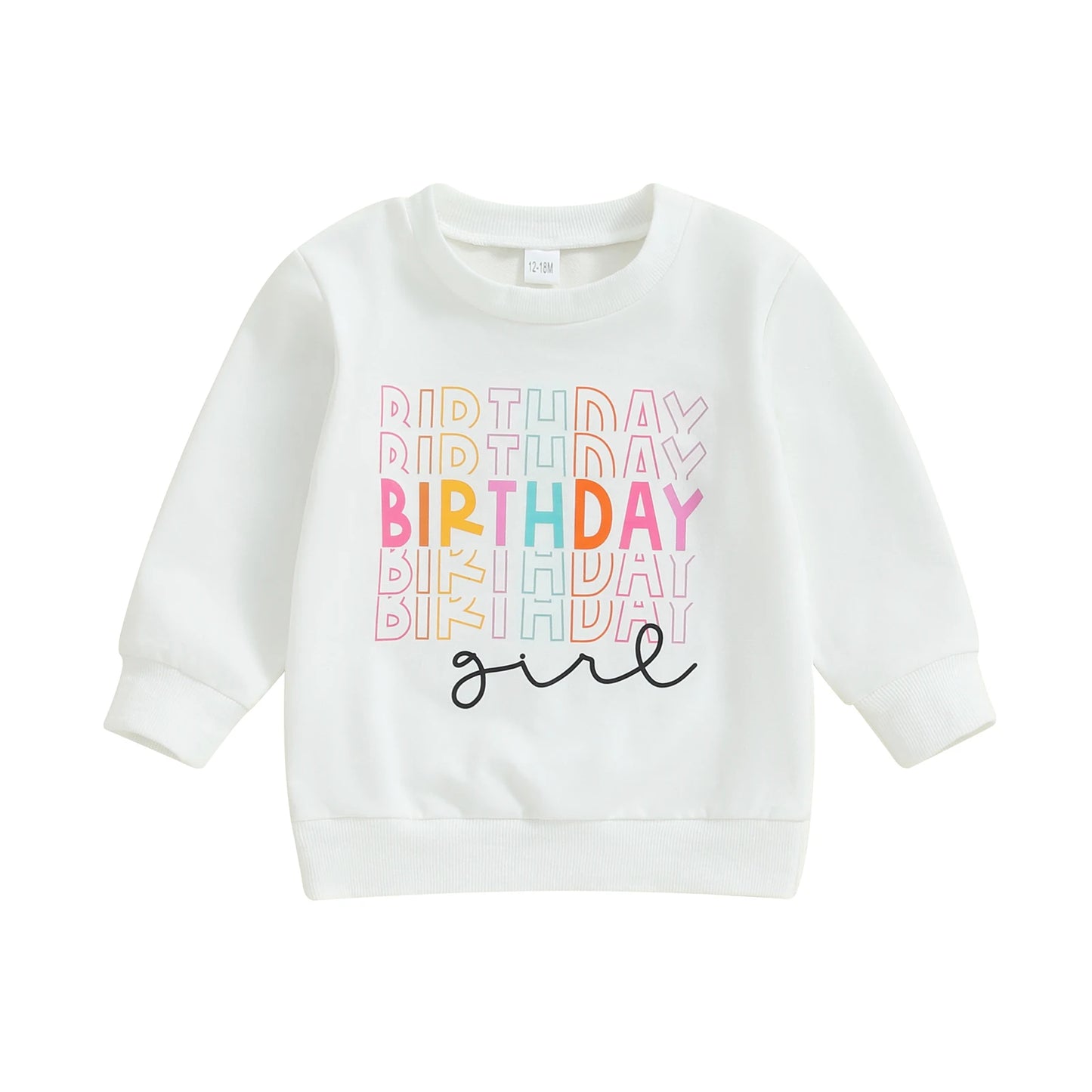 Kids Girls Birthday Sweatshirt with Letter Print (2-6Y)