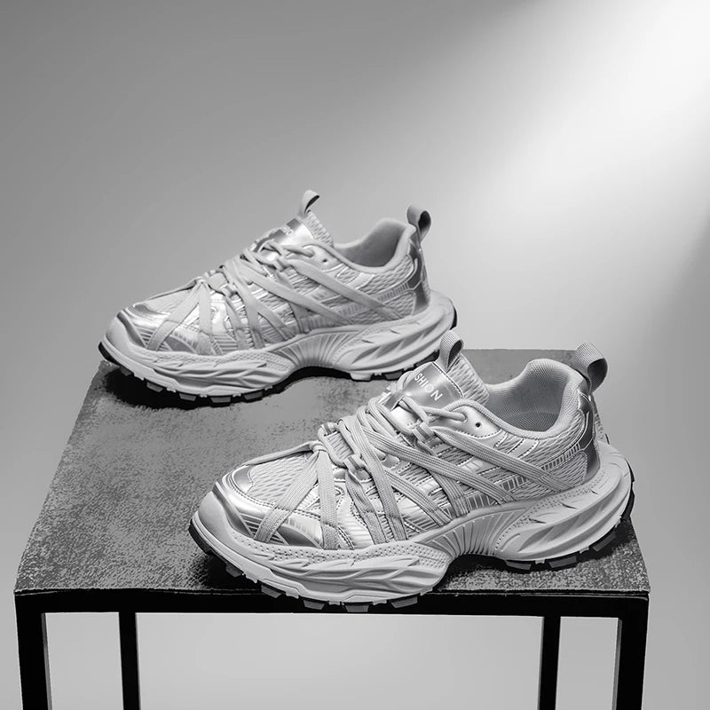 Men's Platform Strap Design Sneakers - High-Quality Sports Shoes