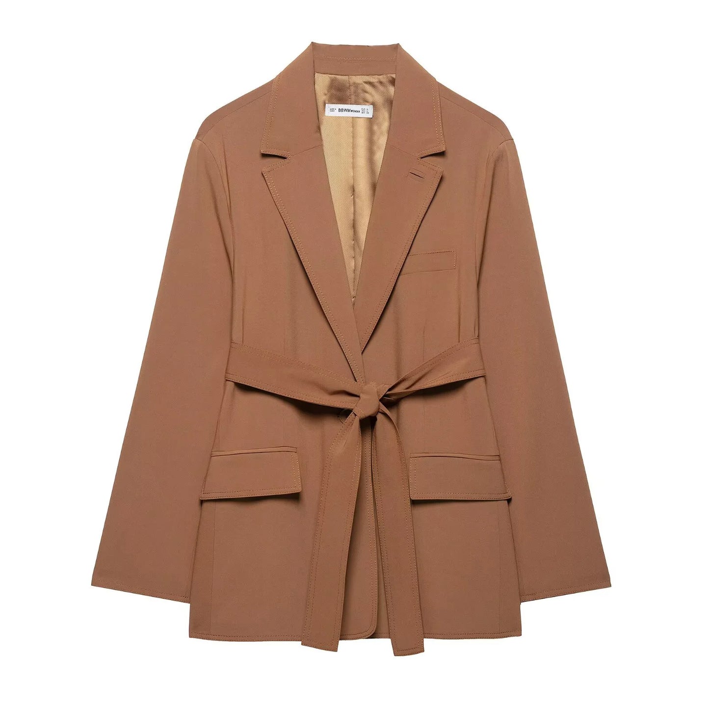 Women's Belt Suit Jacket High Waisted Pants Set