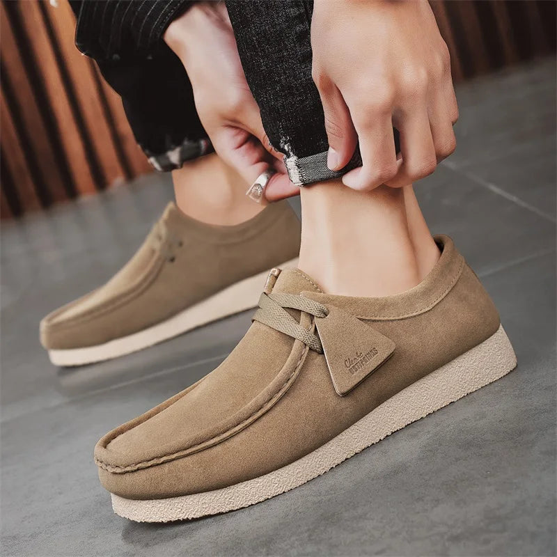 Men's Casual Suede Slip On Comfortable Platform British Shoes