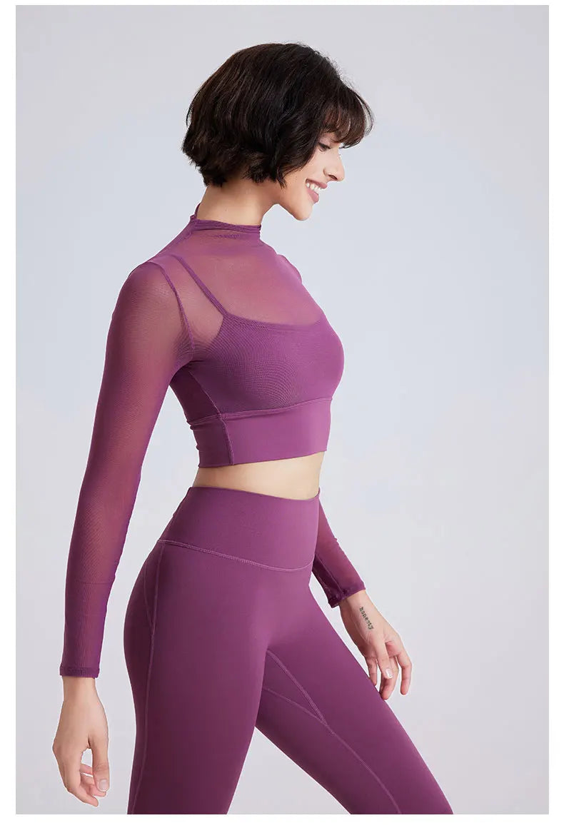 Women's Two Pieces Fitness Yoga Set - Gym Suit Super Stretch Breathable Running Sportswear Activewear Workout Set