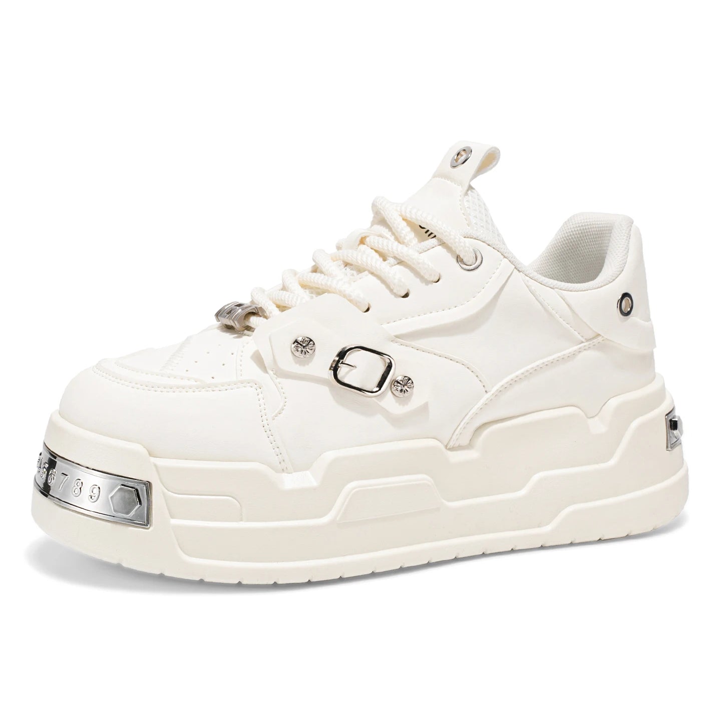 Men's Metal Decoration Platform Sneakers - Vulcanized Sports Shoes