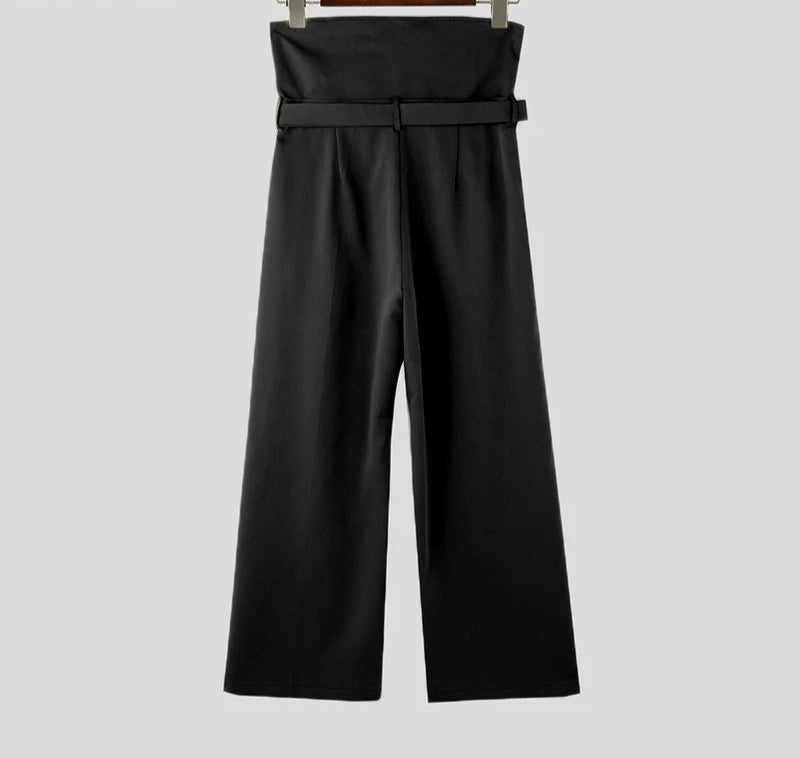 Men's Summer High Waist Pantalons Zipper Long Trousers