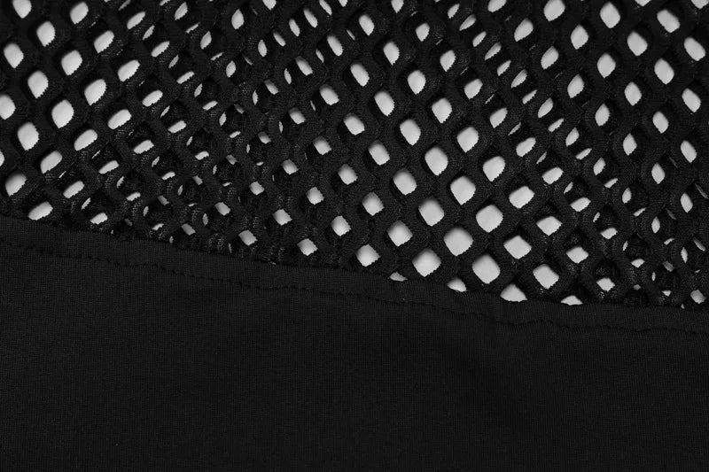 Women's Fishnet Detail Maxi Mesh Splice Slip Dress