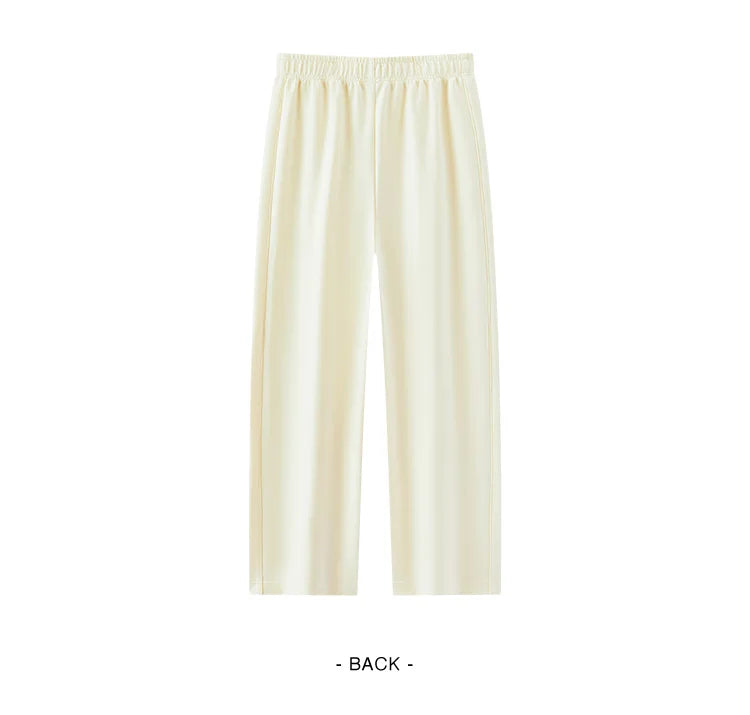 Draped Wide Leg Trousers - Elastic Waist Versatile Autumn Pants