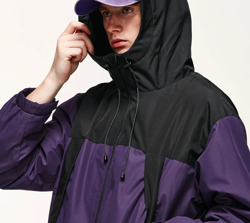 Unisex Winter Arctic Velvet Inner Parkas  High Neck Windproof Cotton Padded Hooded Jacket Outdoor Coat