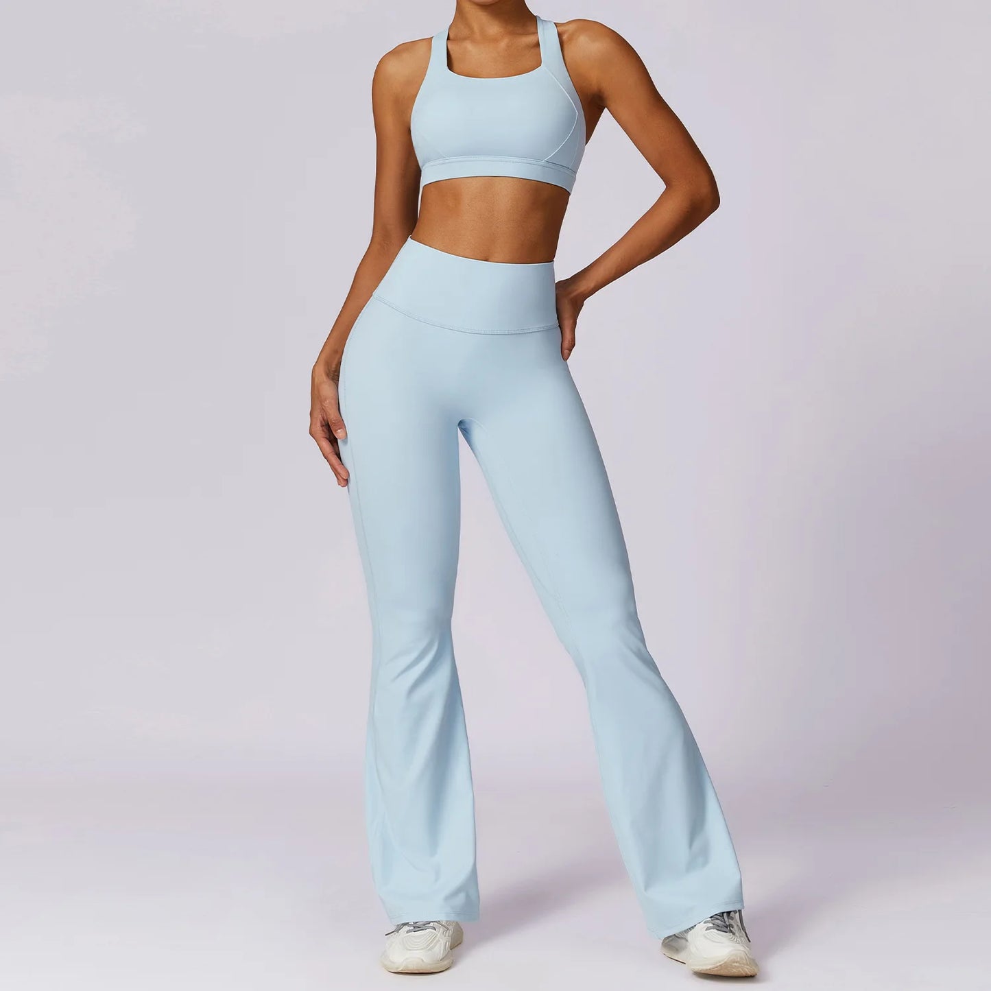 Women's 2Pcs Sports Fitness Tracksuit Workout Sportswear Quick-Drying Yoga Gym Yoga Set