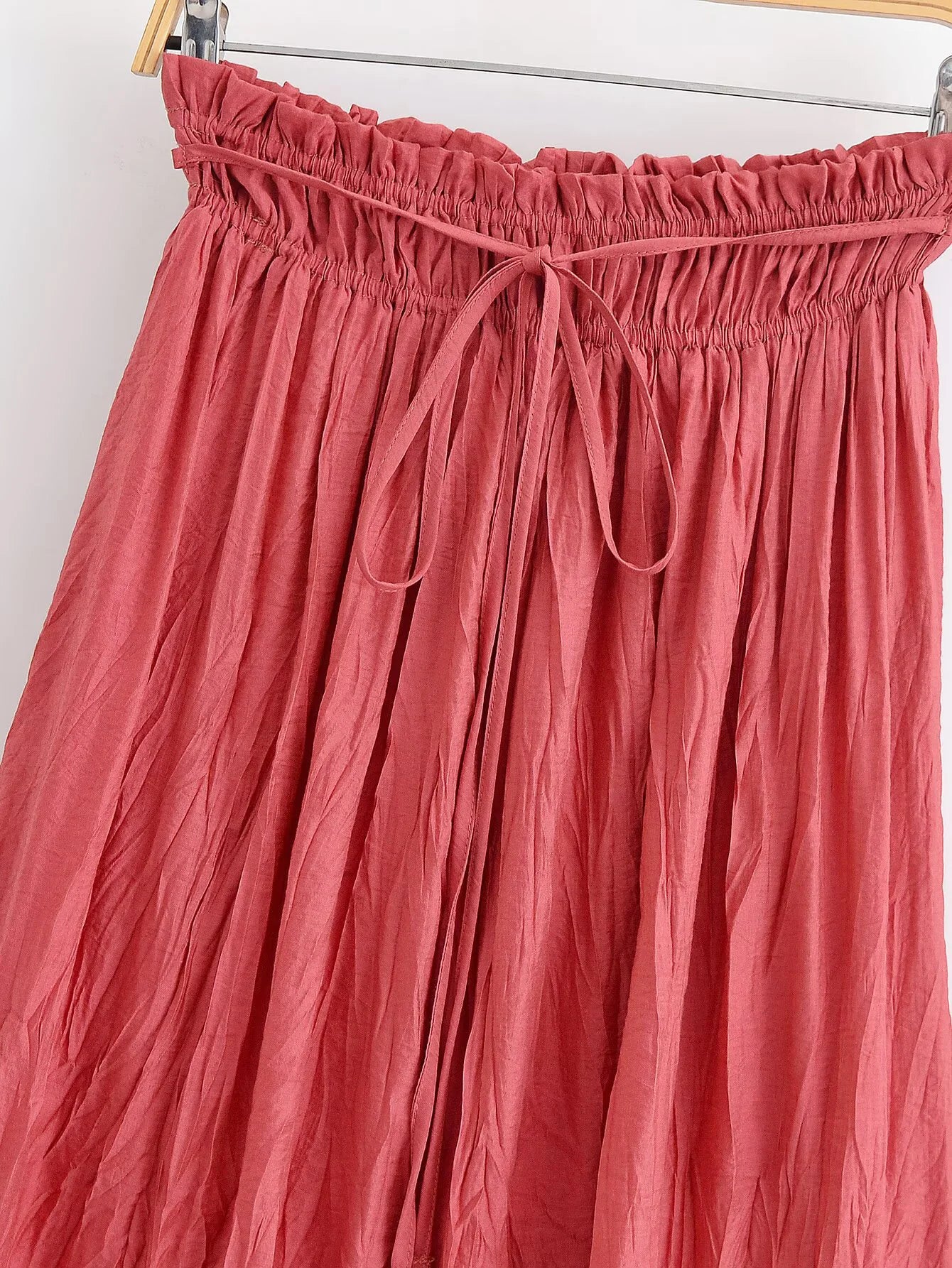 Women's Wrinkle Effect Long Sleeved Short Top Half Skirt Set