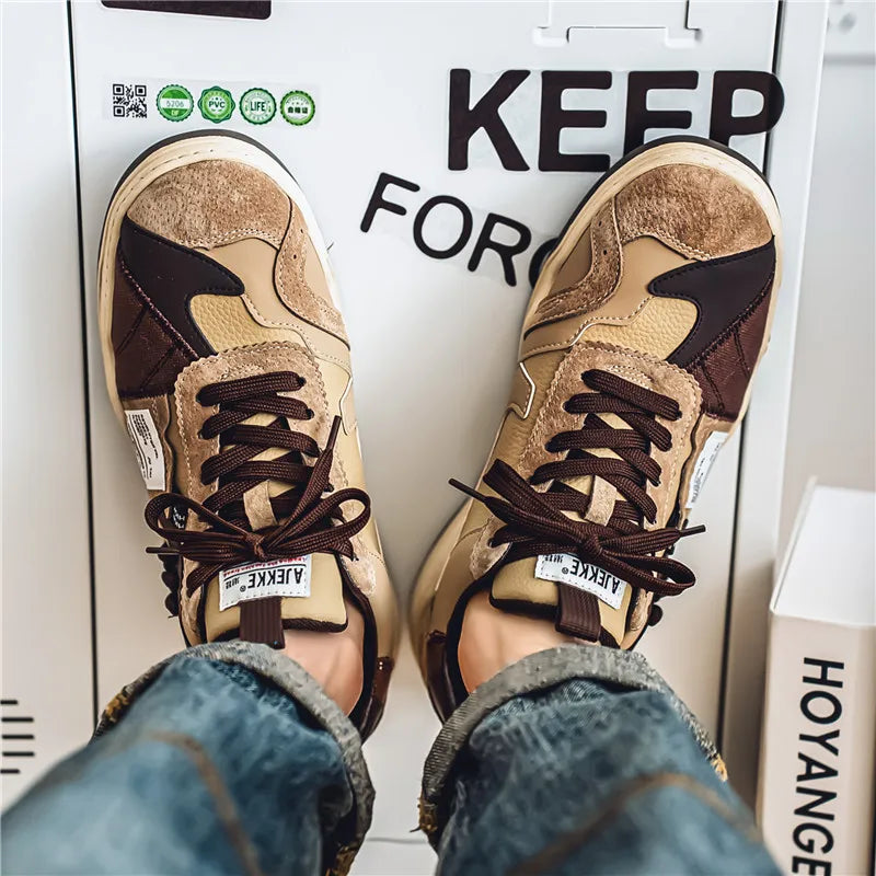 Men's Casual Platform Lace Up Comfortable Sneakers