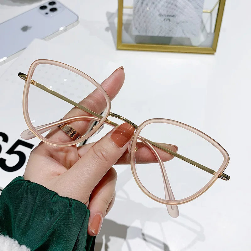 Fashion Cat Eye Eyeglass Frame - Anti Blue Light Prescription Compatible for Women