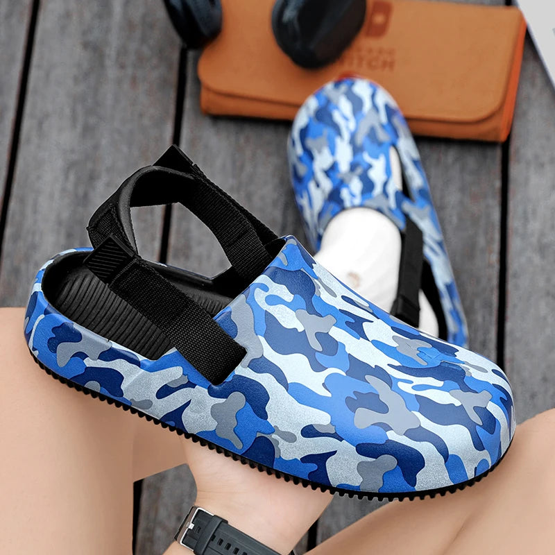 Men's Summer Slippers Sandals Camouflage Clogs Beach Slippers Flip Flop Casual Slides