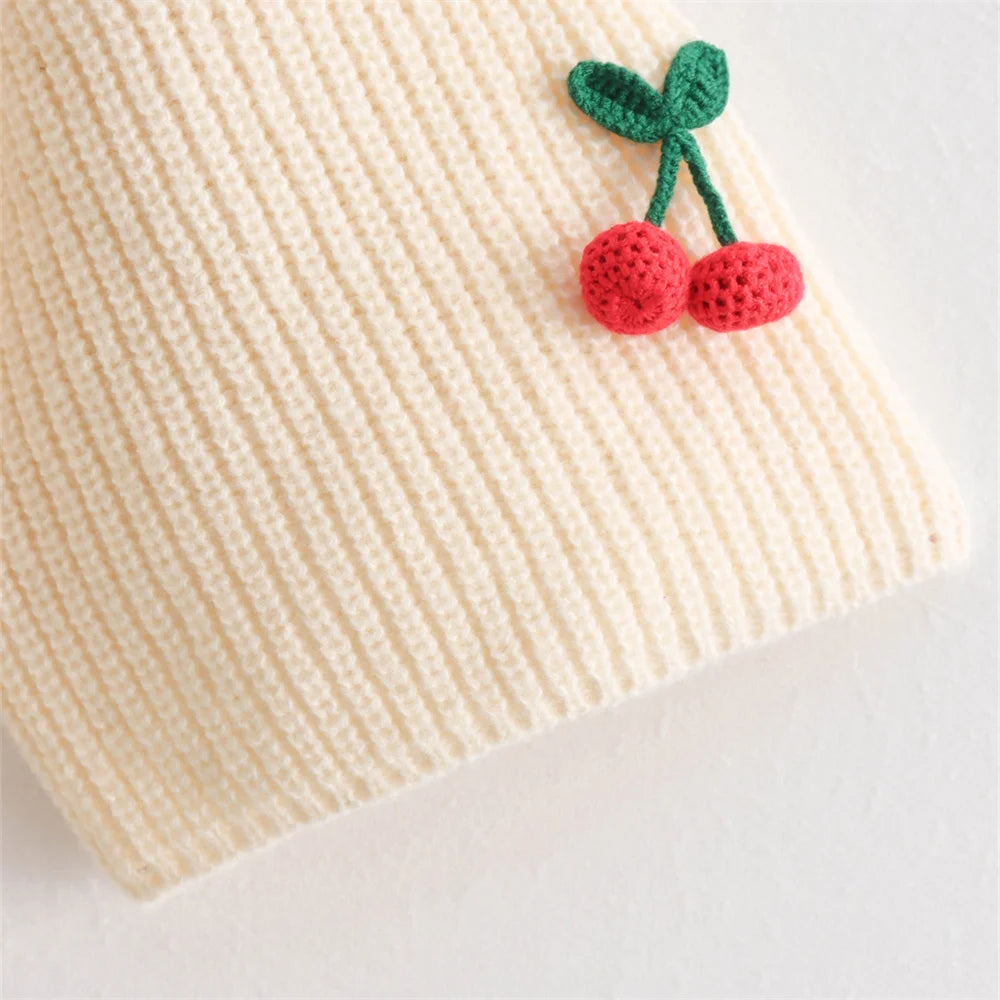 Summer Women's Casual Knitted Cardigan Cherry Short Sleeve Sweater